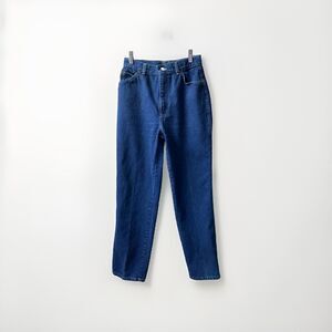 Vintage Chic High Rise Mom Jeans Womens 12P Blue Heavy Cotton Denim Straight USA